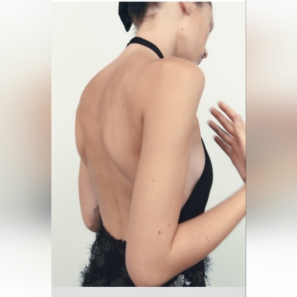 Zara Limited Edition Sequin knit halter dress - Picture 3 of 12